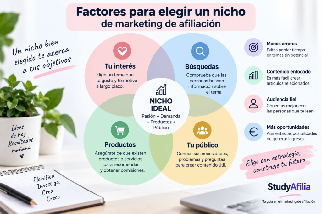 Factores para elegir un nicho de marketing de afiliación