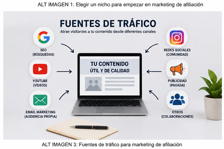 Fuentes de tráfico para marketing de afiliación