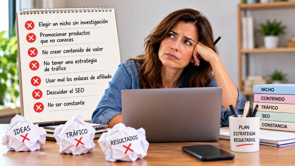 Persona comparando formaciones digitales para elegir productos adecuados en marketing de afiliación